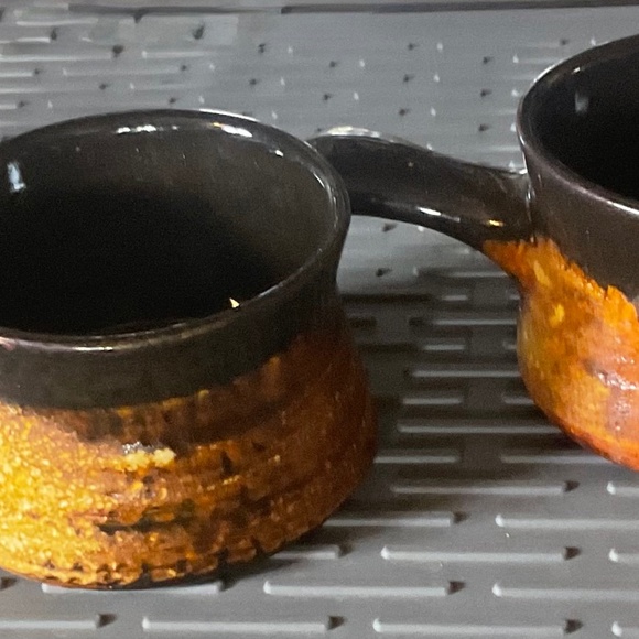 STONEWEAR  SOUP MUGS  HANDBLOWN - Picture 1 of 7